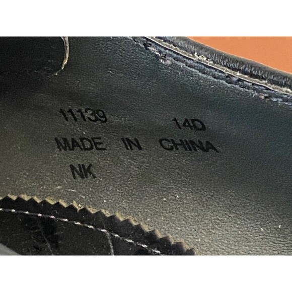 Vtg VITTORIO PONTI Dress Shoes Men's 14 Croc Leather Loafers Patchwork Black - Picture 9 of 10